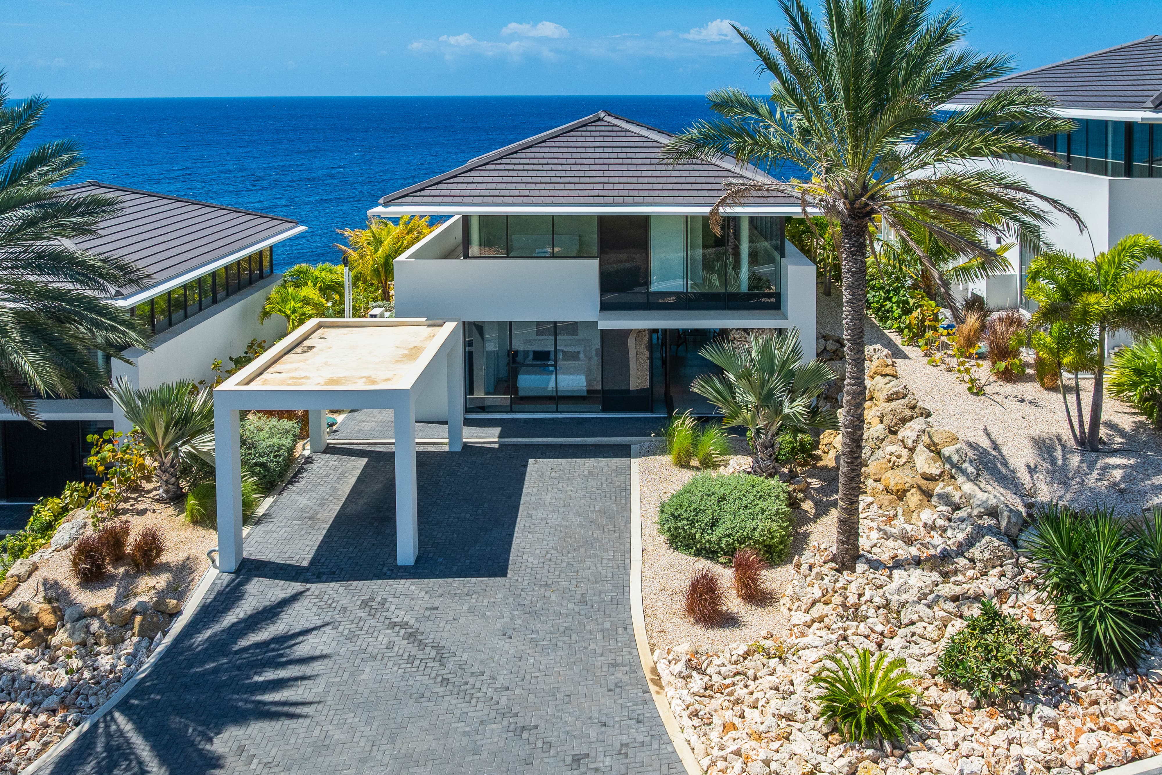 front of the villa